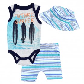 Bloomin Baby Future Surfer Baby Boys Romper Shorts And Hat Space City Kids Clothing 