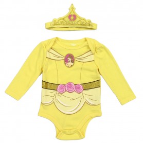 Disney Princess Belle Baby Girls 2 Piece Set With Onesie And Headband Space City Kids Clothing Store
