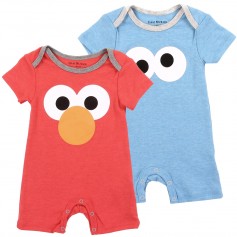 Cookie Monster And Elmo Sesame Street Baby Boys 2 Pc Romper Set Space City Kids Clothing Store