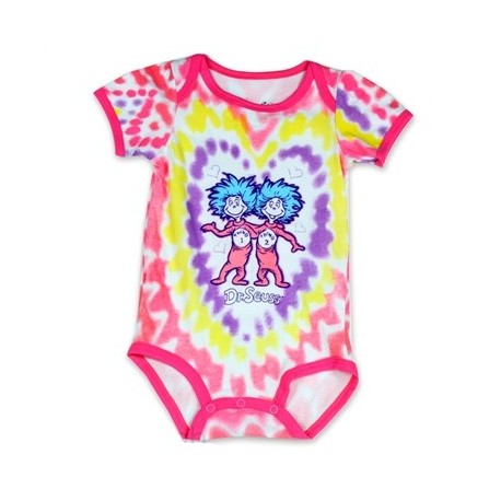 DC Comics Dr Seuss Thing 1 And Thing 2 Pink And Purple Onesie Space City Kids Clothing Store