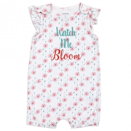 Bloomin Baby Watch Me Grow Floral Print Infant Girls Romper Space City Kids Clothing Store