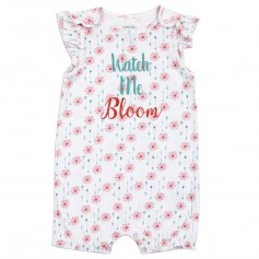 Bloomin Baby Watch Me Grow Floral Print Infant Girls Romper Space City Kids Clothing Store