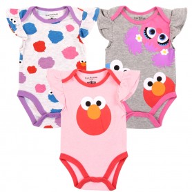 Sesame Street Baby Girls 3 Pc Onesie Pack Elmo Cookie Monster And Zoe Space City Kids Clothing Store