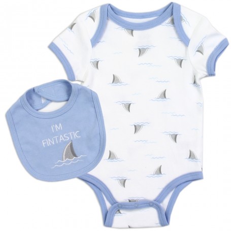 Bloomin Baby I'm Fintastic Baby Boys Onesie And Bib Space City Kids Clothing Store