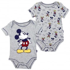 Disney Mickey Mouse Baby Boys 2 Pack Onesie Set