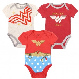 DC Comics Wonder Woman Baby Girls 3 Piece Onesie Set Space City Kids Clothing Store
