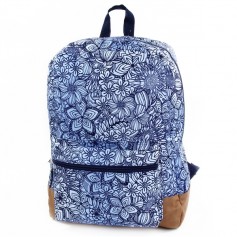 Back To School Confetti Blue Floral Print Backpack Space City Kids Clothing Store