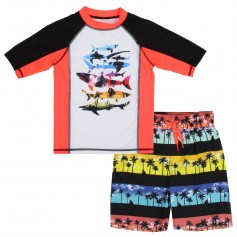 PS Aeropostale Sharks And Palm Trees 2 Piece Toddler Swim Set Space City Kids Clothing Store
