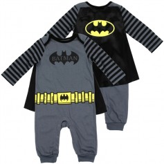 DC Comics Batman Baby Boys Coverall With Cape Space City Kids Clothing