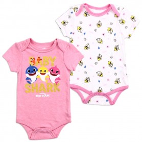 Pinkfong Baby Shark Baby Girls Onesie Set Free Shipping Space City Kids Clotihng Store