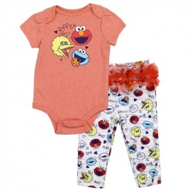 Sesame Street Baby Girls Big Bird Cookie Monster And Elmo BFF's 2 Piece Set Space City Kids Clothing Store