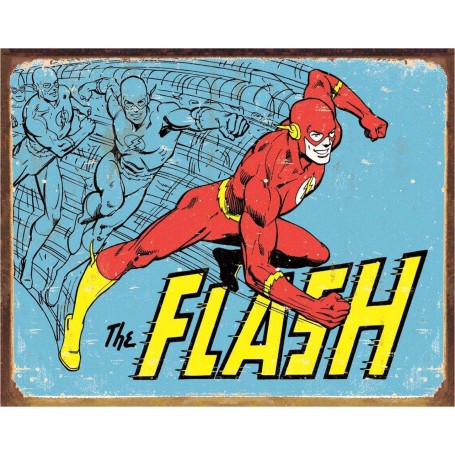 Depserate Enterprises DC Comics The Flash Superhero Retro Tin Sign Space City Kids Clothing Store