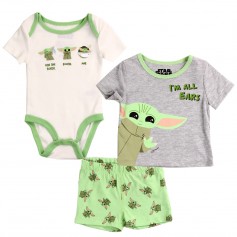 Star Wars I'm All Ears Baby Yoda Short Set With Use The Force Snack Nap Onesie Space City Kids Clothing Store
