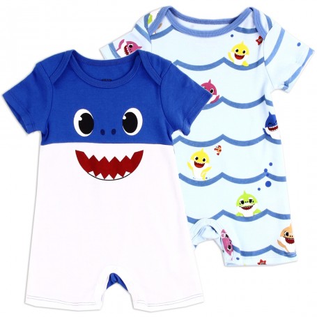 Pinkfong Baby Shark Baby Boys 2 Piece Romper Set Space City Kids Clothing Store