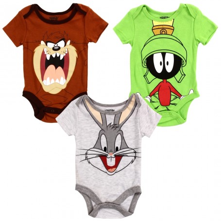 Looney Tunes Bugs Bunny Marvin Martian And Taz 3 Piece The Onesie Set