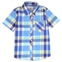 Street Rules Blue Woven Button down Plaid Shirt Space City Kids Clothing Store