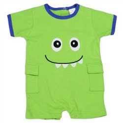 Little Beginnings Little Green Monster Baby Boys Romper Space City Kids Clothing Store