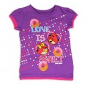 Angry Birds Love Is Sweet Purple Girls Short Sleeve Shirt