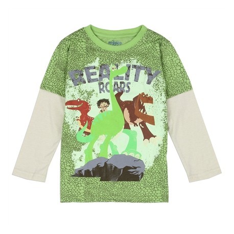 Disney The Good Dinosuar Reality Roars Green Scales Long Sleeve Shirt Space City Kids Clothing 