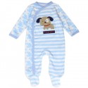 Buster Brown Blue And White Striped Brown Puppy Footed Coverall Space City Kids Clothing Store