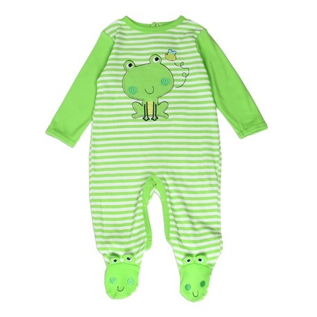 Buster Brown Green Striped Frog Baby Boys Footed Sleeper Space City Kids Clothing Store