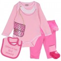 Nuby Baby Girl Glamorous Like Mommy Pink 4 Piece Layette Set Space City Kids Clothing Store