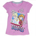 Disney Frozen Lavender Besties Graphic T Shirt With Anna Elsa and Olaf Space City Kids Clothing