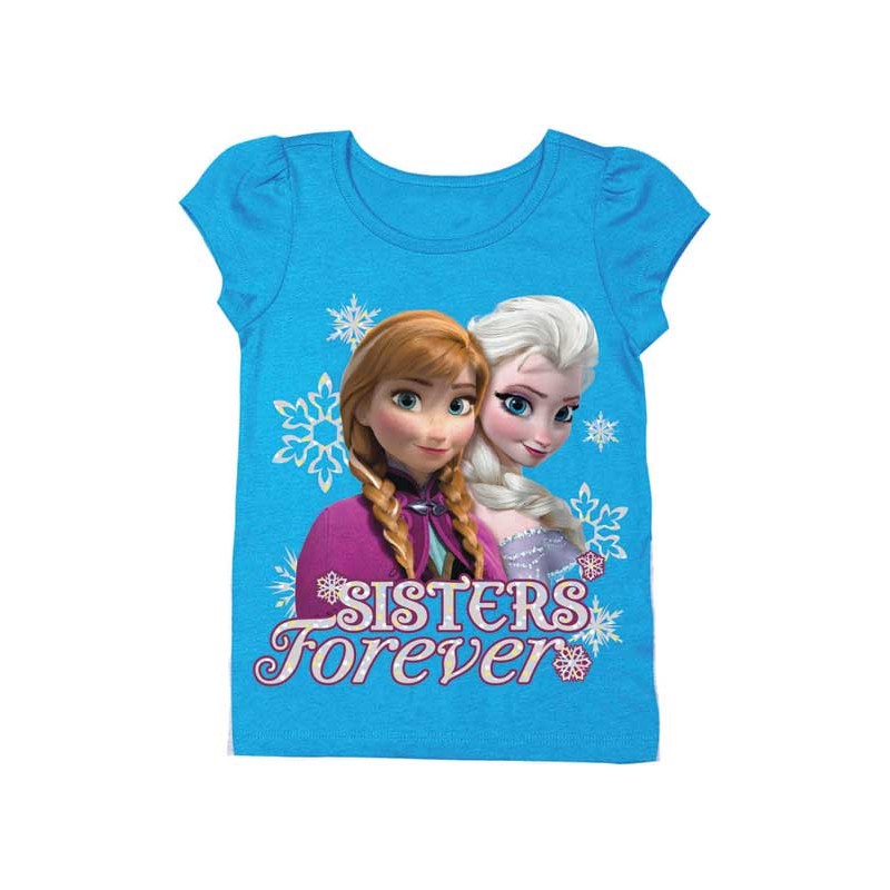 Disney Frozen Sisters Forever Anna and Elsa Short Sleeve T Shirt