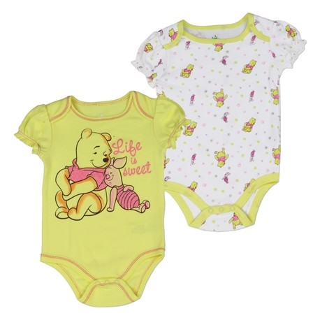 Winnnie The Pooh And Piglet Life Is Sweet Yellow Onesie And White Onesie Set Space City Kids Clothing Store