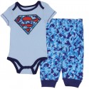 DC Comics Superman Blue Logo Onesie With Blue Camo Pants Space City Kids Clothing Store