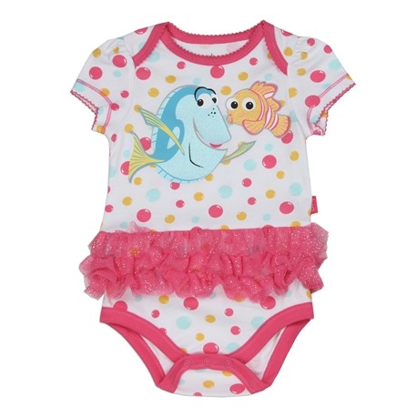 Disney Pixar Finding Dory Nemo And Dory Swimming In Colorful Bubbles Baby Girls Onesie Space City Kids