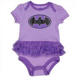 Batgirl Purple Onesie Black and Purple Bat Signal With Purple Tutu Space City Kids Clothing