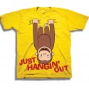 Curious George Just Hanging Out Yellow Toodler Boys Graphic T Shirt Space City Kids Clothing 