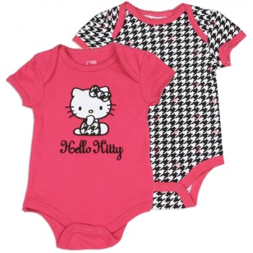 Hello Ktty Black And Pink 2 Piece Onesie Set At Space City Kids Clothing Store