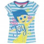 Disney Inside Out Blue And White Striped Joy Girls T Shirt At Space City Kids Clothing Store