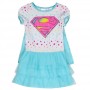 DC Comics Supergirl White Summer Dress With Blue Detachable Cape Space City Kids Clothing
