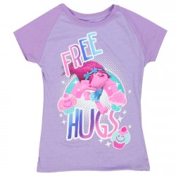 Dreamworks Trolls Free Hugs Lavender Short Sleeve Shirt Space City Kids Clothing Store