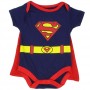 DC Comics SuperMan Navy Blue Creeper With Detachable Cape At Space City Kids Clothing