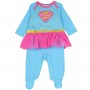DC Comics Supergirl Blue Costume Footed Sleeper With Gold Stars Space City Kids Clothing