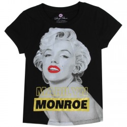 Marilyn Monroe Glamorous Pose Black Shirt With Gold Print Space City Kids Clothing