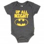 DC Comics Batman Up All Night Charcoal Baby Onesie Space City Kids Clothing Store
