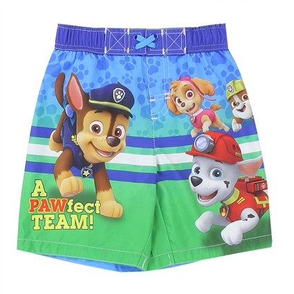BOYS OFFICIAL PAW PATROL PUPS AT PLAY SWIM SHORTS AGES 18-24 up to 4-5 years 