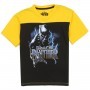 Marvel Comics Black Panther Black And Yellow Boys Short Sleeve Shirt Space City Kids Clothing Store