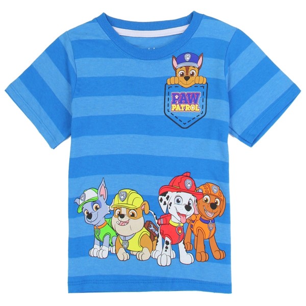 Nick Jr Paw Patrol Two Tone Blue Striped Toddler Boys Shirt