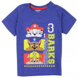 Nick Jr Paw Patrol 3 Barks For Teamwork Toddler Boys Shirt Chase Marshall and Rubble Space City Kid Clothing