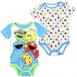 Sesame Street Elmo and Friends Baby Boys Onesie Set With Big Bird Cookie Monster And Oscar The Grouch
