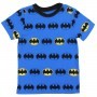 DC Comics Batman Black And Yellow Bat Signals On Blue Toddler Boys Shirt