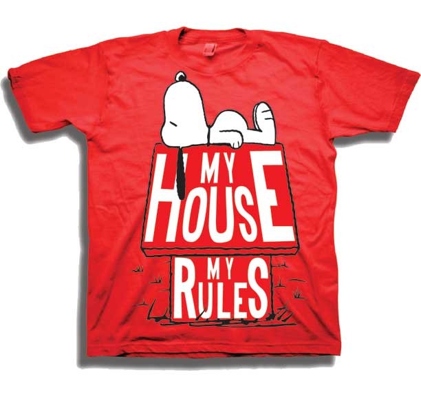Peanuts Snoopy My House My Rules Red Toddler Boys Shirt