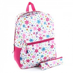Confetti White Girls Backpack With Colorfuls Stars Space City Kids Clothing