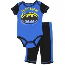 Infant Boys Batman Clothing Set Pants DC Comics Batman Short Sleeve Bodysuit 